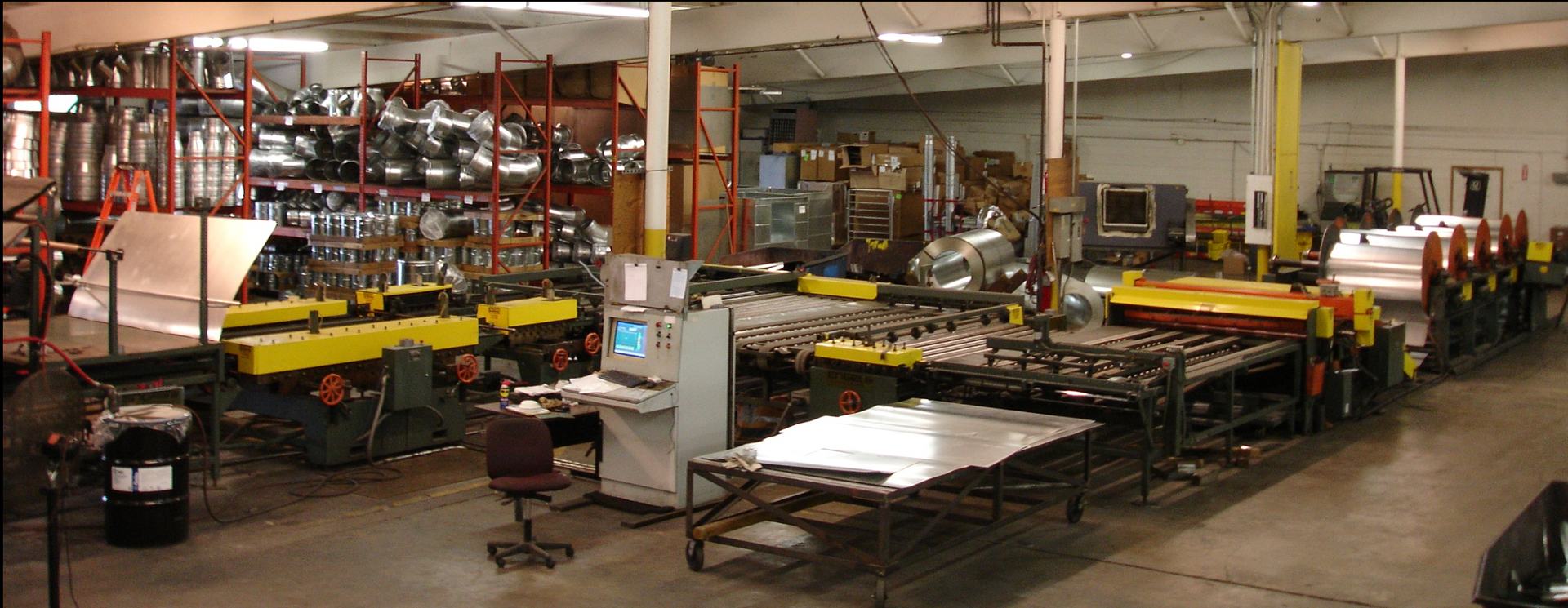 Automated duct coil line on the R2 shop floor