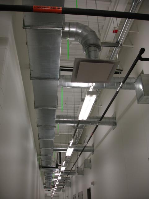 Duct run at ceiling