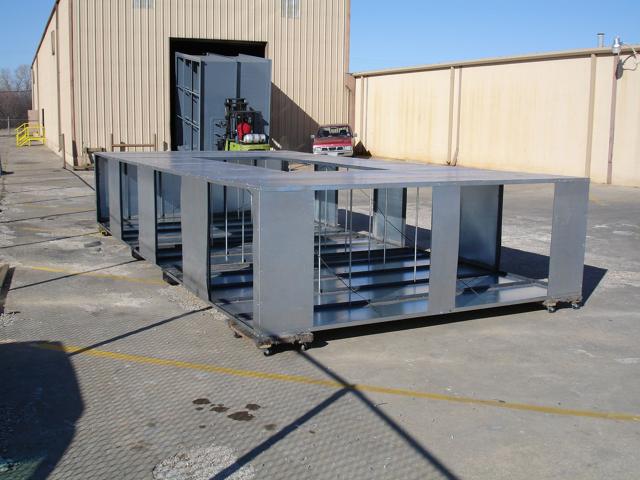 Painted steel platform frame